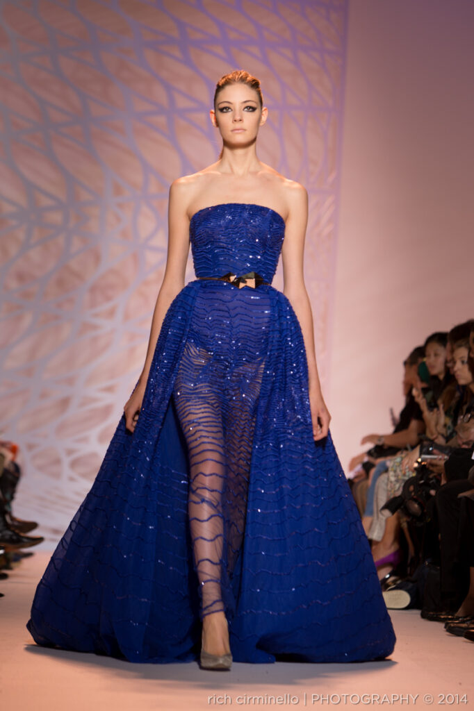 Zuhair Murad Blue Strapless Gown at Paris Haute Couture Fashion Week 2014 – Photographed by Rich Cirminello