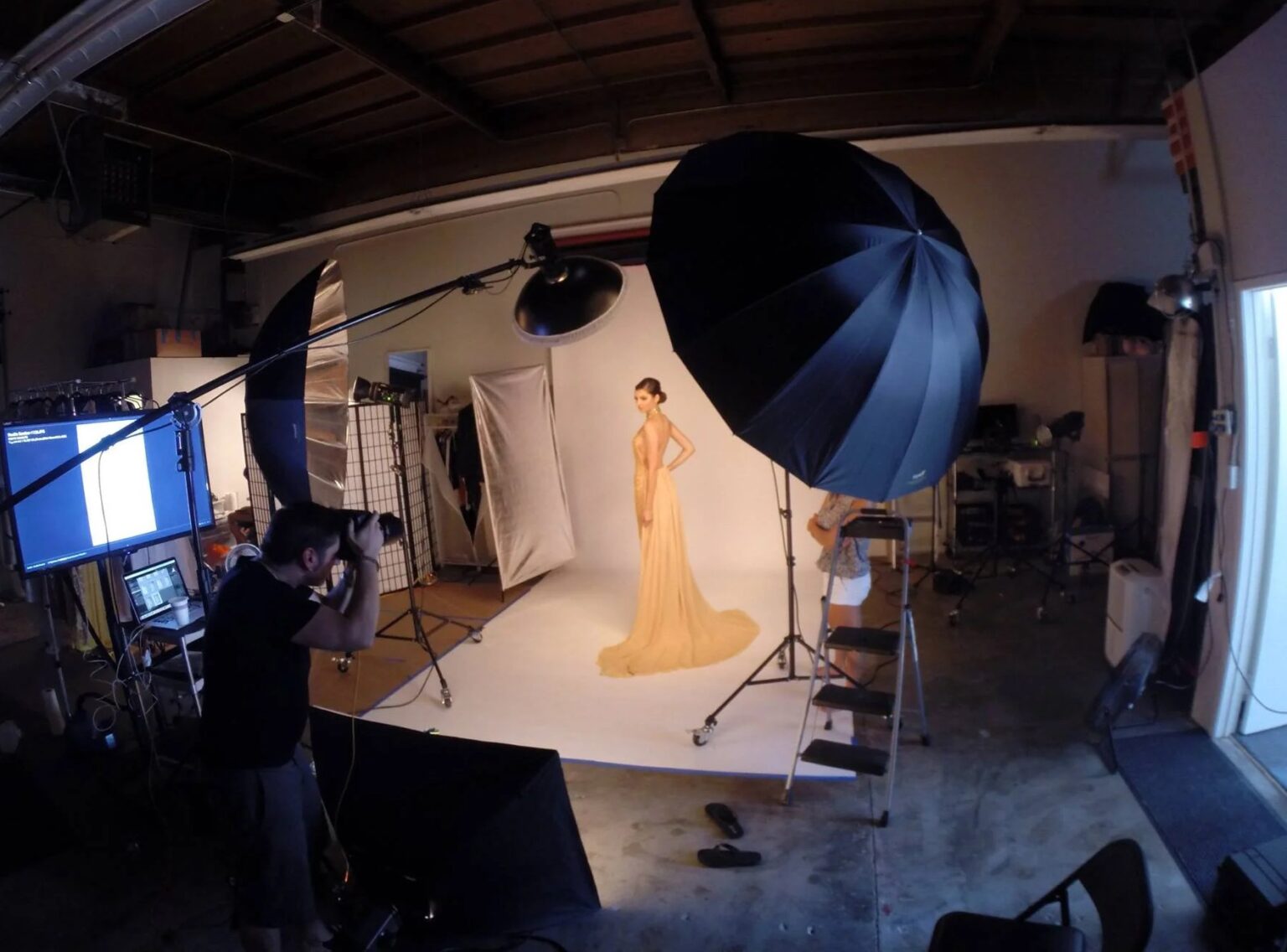 Rich Cirminello photographing a gown in the studio